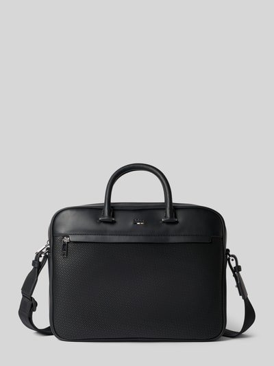 Produktfoto, Laptoptasche in Lederoptik Modell 'RAY_MP_S DOC CASE' von BOSS, Optik: Unifarben, Reißverschluss, Logo-Muster, Label-Prägung, Tragehenkel, abnehmbarer Schulterriemen, Hauptfach, Einschubfach innen, Laptopfach, Organizerfach, Reißverschlussfach innen und außen