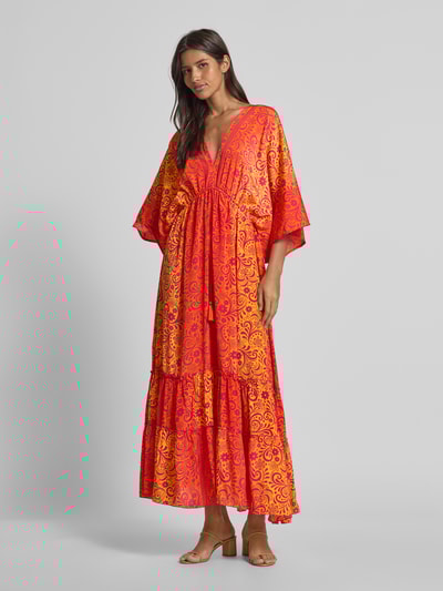Apricot Maxikleid mit Tunnelzug im Taillenbereich Orange 1