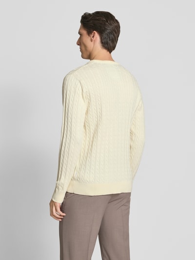 Lindbergh Strickpullover mit gerippten Abschlüssen Offwhite 5