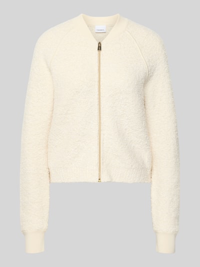 Productfoto, Regular Fit Jacke mit Viskose-Anteil van comma, elastische katoenmix, viscose, opstaande kraag, rits, elastische boorden, crèmekleurig