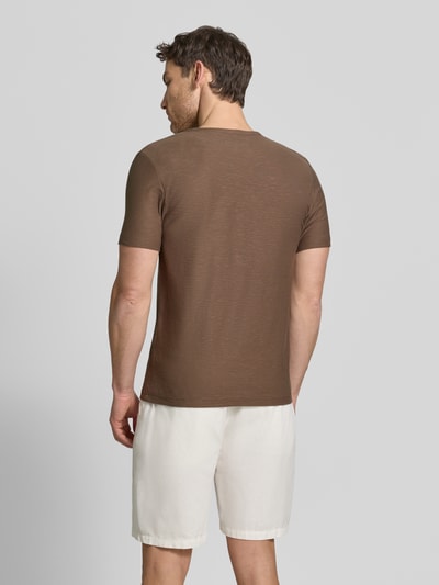 MCNEAL t-shirt z dekoltem w serek i listwą guzikową Średniobrązowy 5