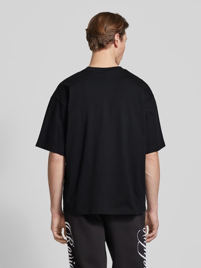 REVIEW T-Shirt mit Label-Print und Rundhalsausschnitt Black 5
