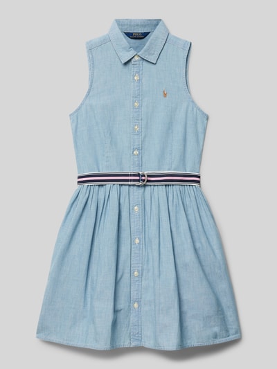 Polo Ralph Lauren Kids Kleid mit durchgehender Knopfleiste Modell 'ADALENE' Hellblau 1