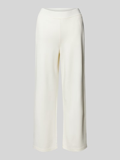 Milano Italy Spodnie materiałowe o rozkloszowanym kroju z elastycznym pasem Złamany biały 2