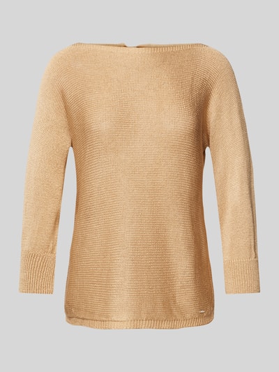 More & More Strickpullover mit U-Boot-Ausschnitt Beige 2