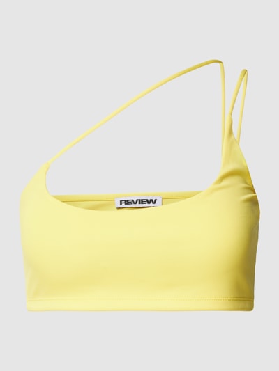 Review Crop Top mit asymmetrischen Trägern Neon Gelb 2