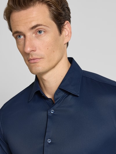 BOSS Slim Fit Hemd mit einreihiger Knopfleiste Modell 'HANK' Marine 3