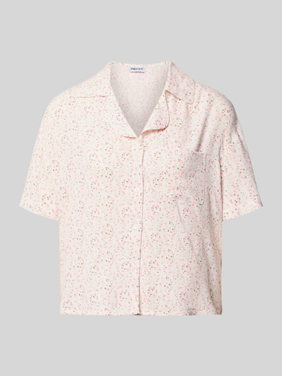 Produktfoto, Relaxed Fit Hemdbluse aus reiner Viskose Modell 'BARRI' von Pieces, Optik:Allover-Muster floral, Knopfleiste, Pastellfarben