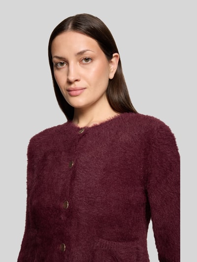 ROBE LÉGÈRE Regular fit gebreid jack van katoenmix Bordeaux - 3