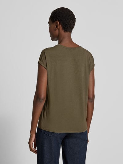 Vero Moda Regular fit T-shirt van lyocell-mix, model 'AVA' Olijfgroen - 5
