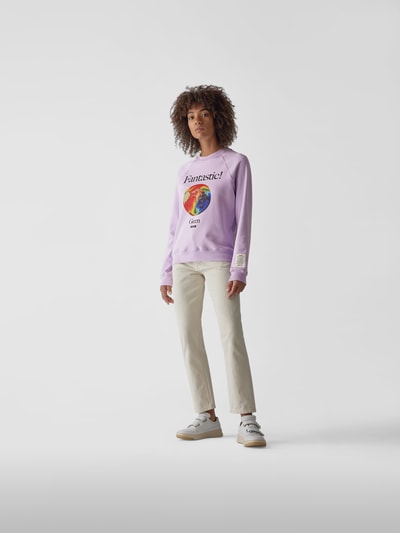 MSGM Sweatshirt mit Statement-Print Lila 1