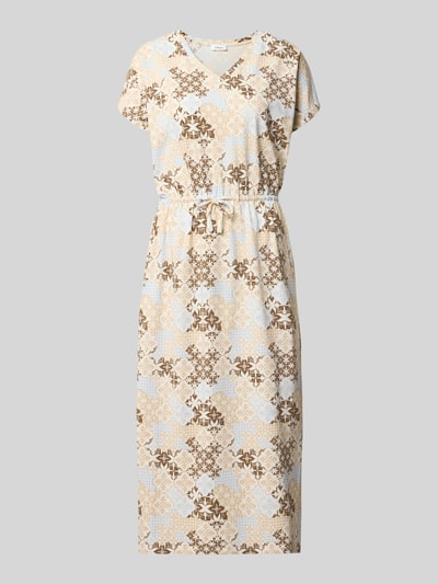 Produktfoto, Relaxed Fit Freizeitkleid aus Baumwoll-Mix von s.Oliver RED LABEL mit beigem, braunem und weißem Muster auf glattem Stoff