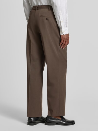 MCNEAL straight fit broek met viscose Middenbruin - 5