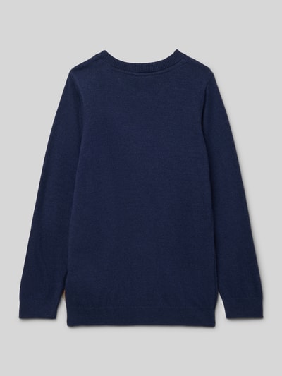 Steiff Sweter z dzianiny z domieszką kaszmiru Granatowy 3