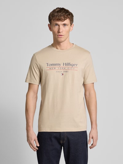 Tommy Hilfiger T-Shirt mit Label-Print Beige 4