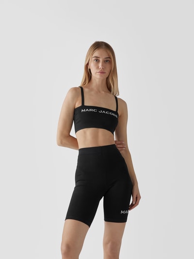 Marc Jacobs Crop Top mit Label-Stitching Schwarz 4