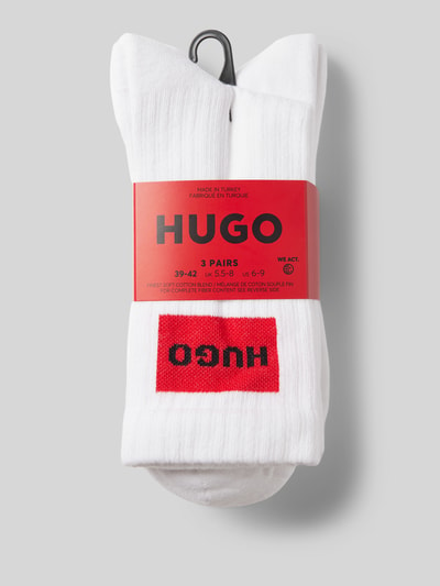 HUGO Socken mit Label-Print im 3er-Pack Weiss 3