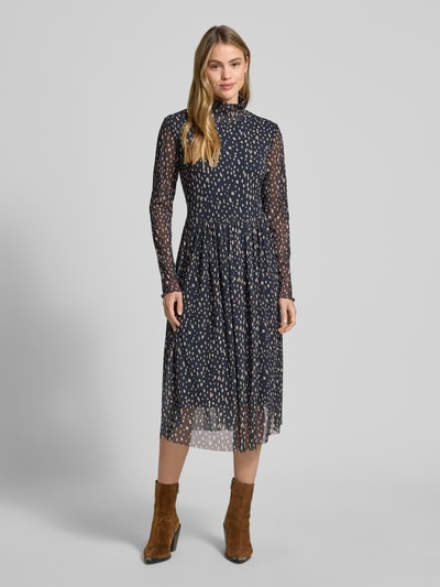 Smith and Soul Midikleid mit Stehkragen Dunkelblau 4