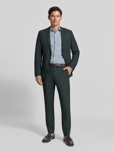 s.Oliver BLACK LABEL Spodnie garniturowe o kroju slim fit z dodatkiem wiskozy model 'Pure' Ciemnozielony 1