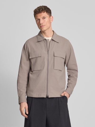 HUGO Regular Fit Overjacket aus Baumwoll-Mix Mondall 'ESELIO' Hellbraun 4