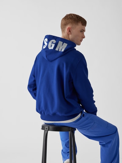 MSGM Oversized Hoodie mit Label-Print Royalblau 6