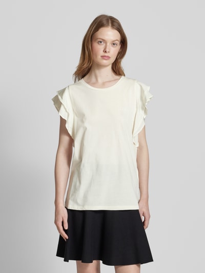 LIU JO SPORT T-Shirt mit Volants Offwhite 4