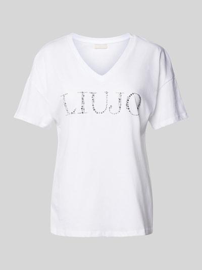 Liu Jo White T-Shirt mit Strasssteinbesatz Weiss 1