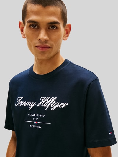 Tommy Hilfiger regular fit T-shirt van puur katoen Marineblauw - 3