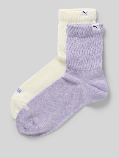 Puma Socken mit Label-Detail Modell 'ZIGZAG' im 2er-Pack Lila 1