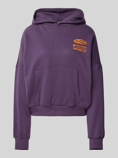 Review Hoodie mit Label-Print Purple 1