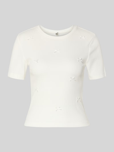 ONLY Slim Fit T-Shirt aus Baumwoll-Mix Modell 'FEMKE' Weiss 2
