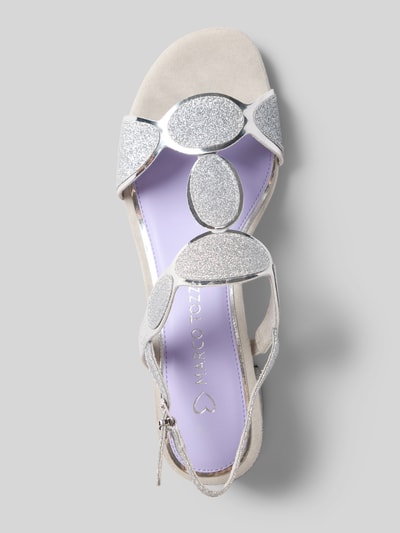 Marco Tozzi Sandalette im Metallic-Look mit Blockabsatz Silber 3