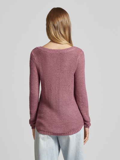 Only Gebreide pullover met ronde hals, model 'GEENA' Oudroze - 5