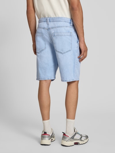 REVIEW Regular Fit Jeansshorts aus reiner Baumwolle Hellblau 5