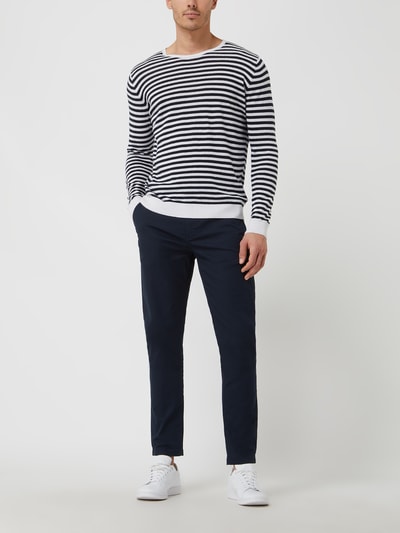 Scotch & Soda Slim fit chino met stretch, model 'Mott' Marineblauw - 1