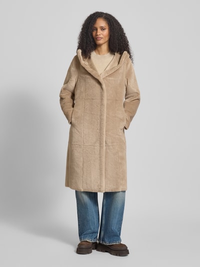 PETITE M. Płaszcz dwustronny z kapturem Beżowy 6