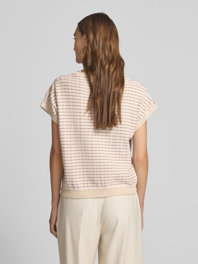 FREE/QUENT Gebreid shirt met ronde hals, model 'DODO' Taupe - 5