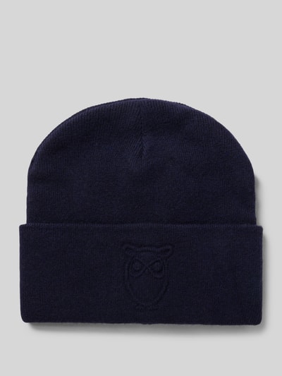 Knowledge Cotton Apparel Czapka beanie z detalem z logo Granatowy 1