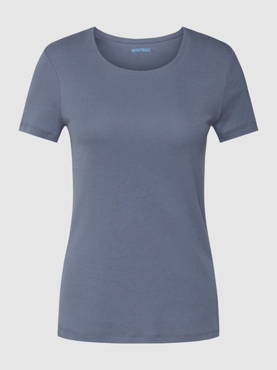 Montego T-Shirt mit geripptem Rundhalsausschnitt Graphit 2