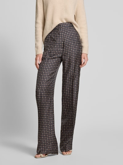 Max Mara Studio Regular fit stoffen broek van pure zijde, model 'FAUNA' Marineblauw - 4