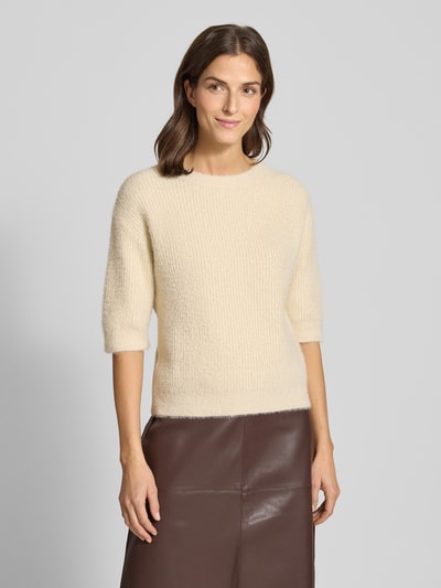 s.Oliver RED LABEL Regular Fit Strickpullover aus Baumwoll-Mix Ecru 4