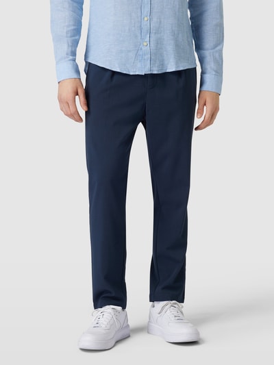 Casual Friday Relaxed fit chino met elastische band, model 'MARC' Marineblauw - 4