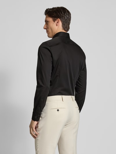 OLYMP No. Six Koszula biznesowa o kroju super slim fit z kołnierzykiem typu kent Czarny 5