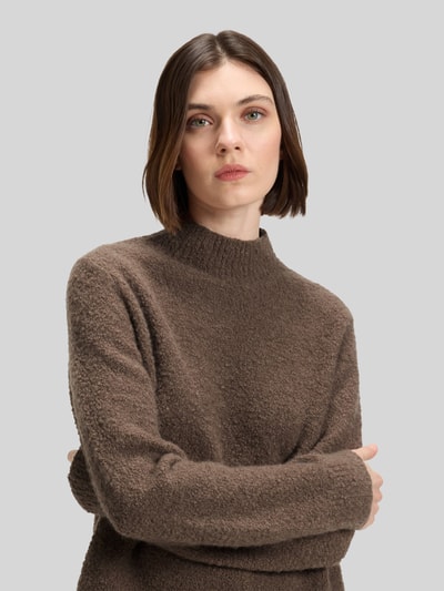 BOSS Sweter z dzianiny o kroju regular fit z mieszanki wełny i kaszmiru model ‘FUBRINA’ Ziemisty brązowy 3