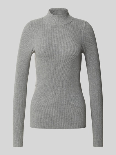 JOOP! Strickpullover aus Viskose-Mix mit Stehkragen Modell 'Koni' Hellgrau Melange 2