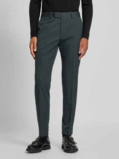 Strellson Slim fit pantalon met persplooien, model 'Melwin' Donkergroen - 4