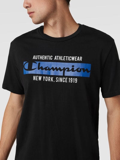 CHAMPION T-Shirt mit Label-Print Modell 'CN BIG LOGO NYC' Schwarz 3
