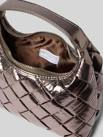 Jake*s Cocktail Handtas in gevlochten look met korte draagband Metallic bruin - 5
