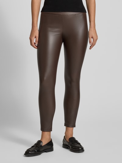 Soyaconcept Spodnie o kroju super skinny fit z szerokim pasem model ‘Pam’ Czekoladowy 4