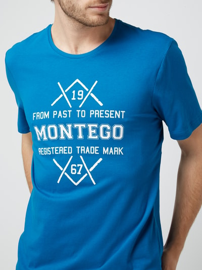 Montego T-Shirt mit großem Logo-Print Metallic Tuerkis 3